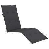 NNEVL Outdoor Deck Chair with Footrest and Cushion Solid Acacia Wood