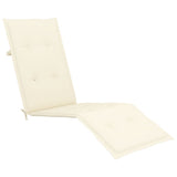 NNEVL Outdoor Deck Chair with Footrest and Cushion Solid Acacia Wood