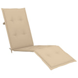 NNEVL Outdoor Deck Chair with Footrest and Cushion Solid Acacia Wood