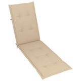 NNEVL Outdoor Deck Chair with Footrest and Cushion Solid Acacia Wood