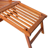 NNEVL Outdoor Deck Chair with Footrest and Cushion Solid Acacia Wood