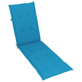 NNEVL Outdoor Deck Chair with Footrest and Cushion Solid Acacia Wood