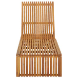 NNEVL Sun Lounger with Cushion Solid Acacia Wood