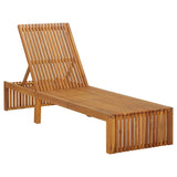 NNEVL Sun Lounger with Cushion Solid Acacia Wood
