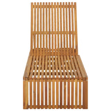 NNEVL Sun Lounger with Cushion Solid Acacia Wood