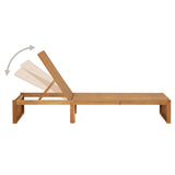 NNEVL Sun Lounger with Cushion Solid Acacia Wood