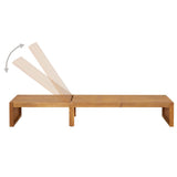 NNEVL Sun Lounger with Cushion Solid Acacia Wood