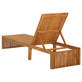 NNEVL Sun Lounger with Cushion Solid Acacia Wood