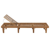 NNEVL Folding Sun Lounger with Cushion Solid Acacia Wood