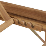 NNEVL Folding Sun Lounger with Cushion Solid Acacia Wood