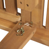 NNEVL Folding Sun Lounger with Cushion Solid Acacia Wood