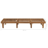 NNEVL Folding Sun Lounger with Cushion Solid Acacia Wood