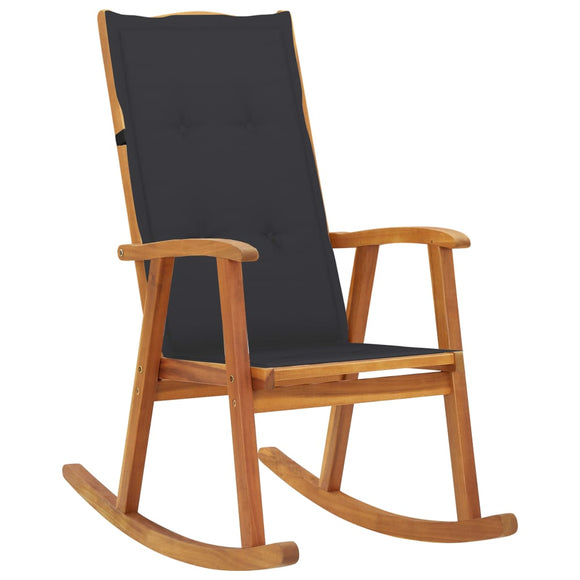 NNEVL Rocking Chair with Cushions Solid Acacia Wood