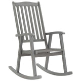 NNEVL Rocking Chair with Cushions Grey Solid Acacia Wood