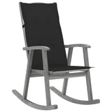 NNEVL Rocking Chair with Cushions Grey Solid Acacia Wood
