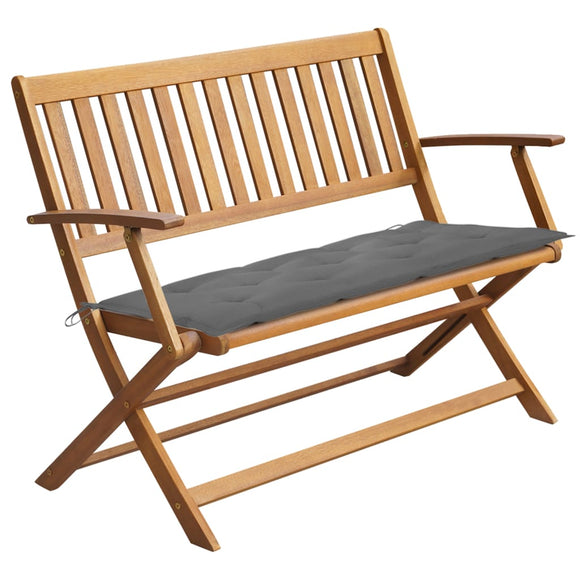 NNEVL Garden Bench with Cushion 120 cm Solid Acacia Wood