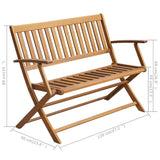 NNEVL Garden Bench with Cushion 120 cm Solid Acacia Wood