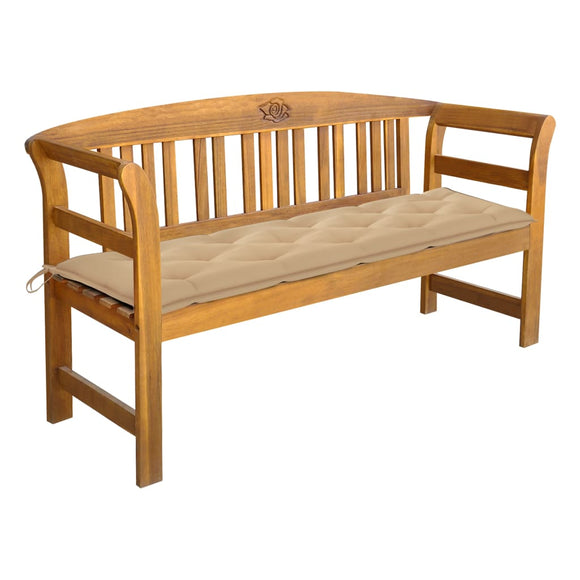 NNEVL Garden Bench with Cushion 157 cm Solid Acacia Wood