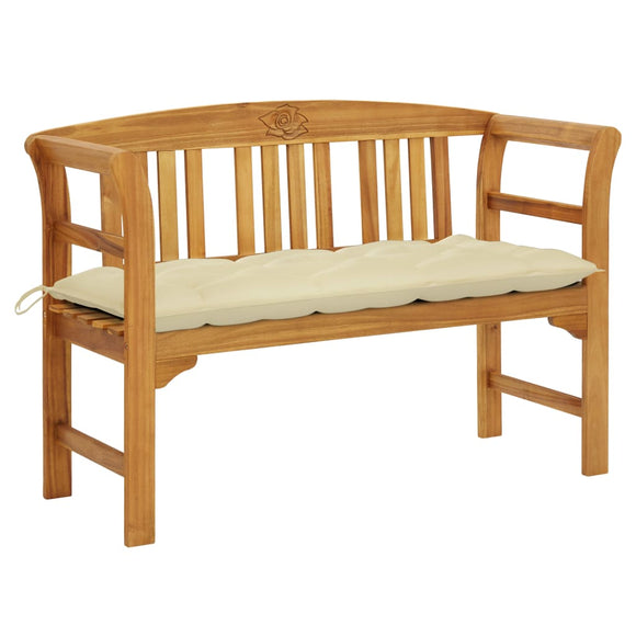 NNEVL Garden Bench with Cushion 120 cm Solid Acacia Wood