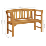 NNEVL Garden Bench with Cushion 120 cm Solid Acacia Wood