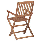 NNEVL Folding Garden Chairs 2 pcs with Cushions Solid Wood Acacia