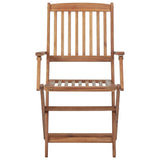 NNEVL Folding Garden Chairs 2 pcs with Cushions Solid Wood Acacia