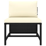 NNEVL 9 Piece Garden Lounge Set with Cushions Poly Rattan Black