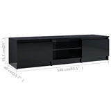 NNEVL TV Cabinet High Gloss Black 140x40x35.5 cm Engineered Wood