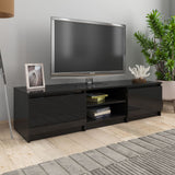 NNEVL TV Cabinet High Gloss Black 140x40x35.5 cm Engineered Wood