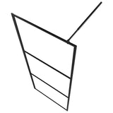 NNEVL Walk-in Shower Wall with Clear ESG Glass Black 80x195 cm