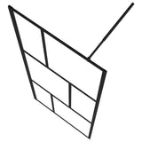 NNEVL Walk-in Shower Wall with Tempered Glass Black 80x195 cm