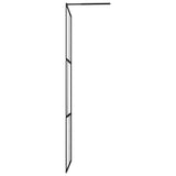 NNEVL Walk-in Shower Wall with Tempered Glass Black 80x195 cm
