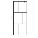 NNEVL Walk-in Shower Wall with Tempered Glass Black 80x195 cm
