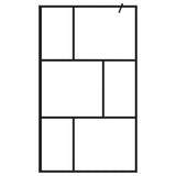 NNEVL Walk-in Shower Wall with Tempered Glass Black 115x195 cm