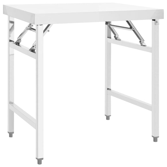 NNEVL Kitchen Folding Work Table 85x60x80 cm Stainless Steel