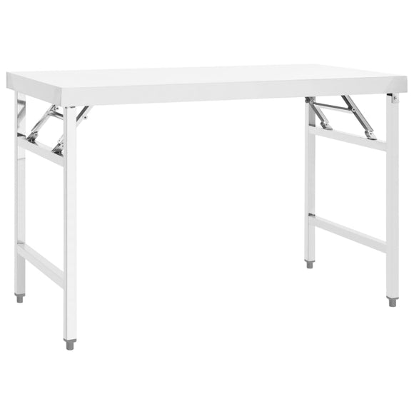 NNEVL Kitchen Folding Work Table 120x60x80 cm Stainless Steel