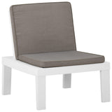 NNEVL Garden Lounge Chairs with Cushions 2 pcs Plastic White