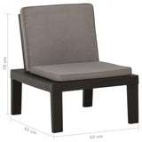 NNEVL Garden Lounge Chairs with Cushions 2 pcs Plastic Grey