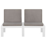 NNEVL 6 Piece Garden Lounge Set with Cushions Plastic White