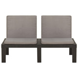 NNEVL 6 Piece Garden Lounge Set with Cushions Plastic Grey