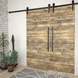NNEVL Sliding Door Hardware Kits 2 pcs 200 cm Steel Black