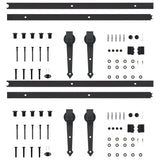 NNEVL Sliding Door Hardware Kits 2 pcs 200 cm Steel Black