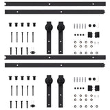 NNEVL Sliding Door Hardware Kits 2 pcs 183 cm Steel Black