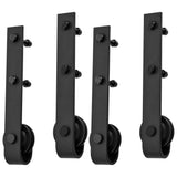 NNEVL Sliding Door Hardware Kits 2 pcs 183 cm Steel Black