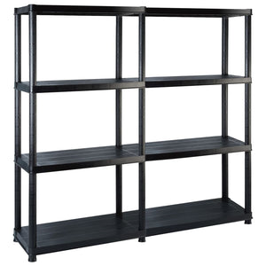 NNEVL Storage Shelf 4-Tier Black 122x30.5x130 cm Plastic