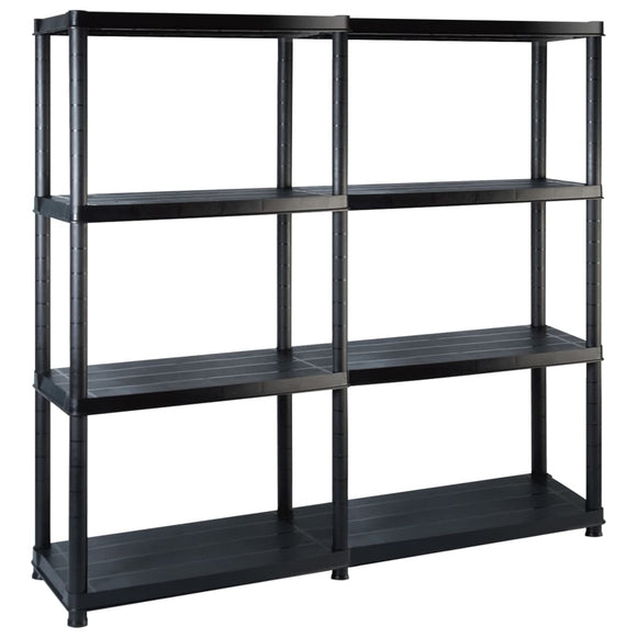 NNEVL Storage Shelf 4-Tier Black 122x30.5x130 cm Plastic