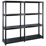 NNEVL Storage Shelf 4-Tier Black 122x30.5x130 cm Plastic