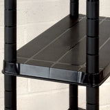 NNEVL Storage Shelf 4-Tier Black 122x30.5x130 cm Plastic
