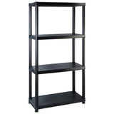 NNEVL Storage Shelf 4-Tier Black 122x30.5x130 cm Plastic