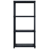NNEVL Storage Shelf 4-Tier Black 122x30.5x130 cm Plastic